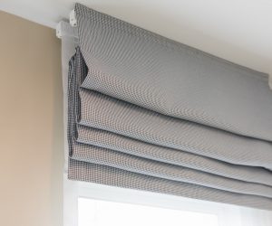 Gray Roman Blinds — Elegant Blinds Awnings in Taree, NSW