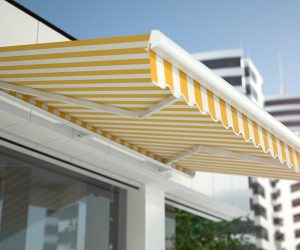 Yellow Awnings — Elegant Blinds Awnings in Forster, NSW